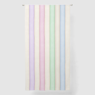 Large Colorful Pastel Stripes 96" Sheer Curtains