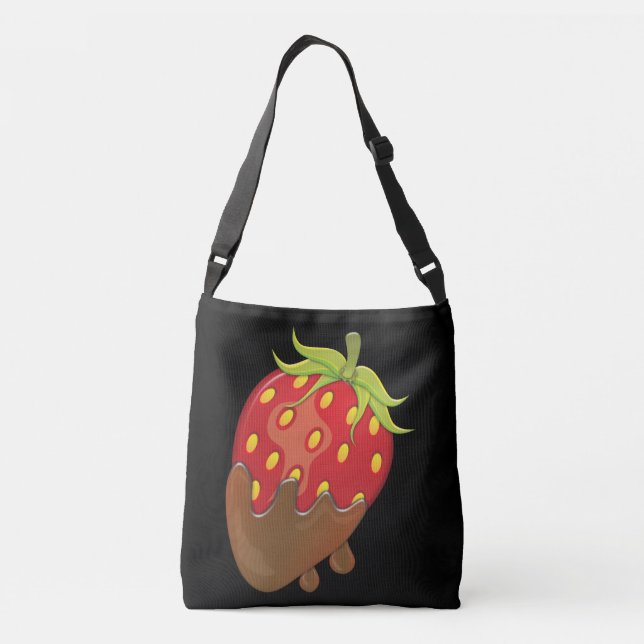 Large colorful strawberry dipped in chocolate crossbody bag (Back)