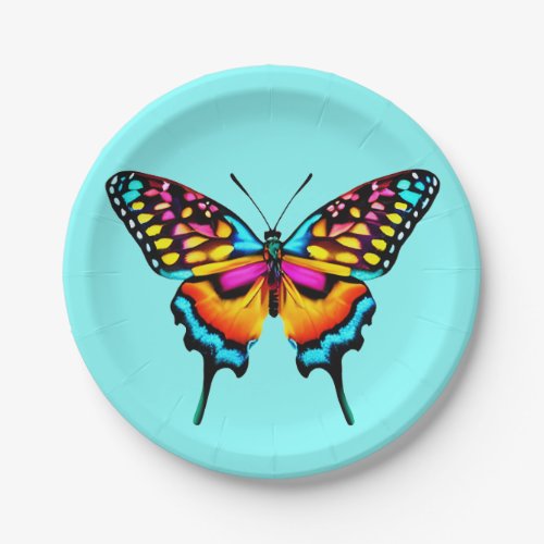 Large Colorful Swallowtail Butterfly Paper Plates