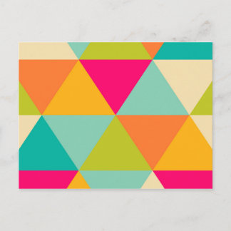 Large Colorful Triangle Pattern Postcard
