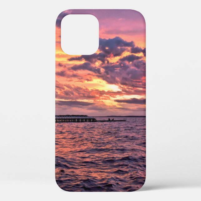 Large colourful sunset over waterbeach,beautiful,c Case-Mate iPhone case (Back)