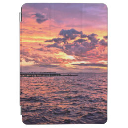 Large colourful sunset over waterbeach,beautiful,c iPad air cover