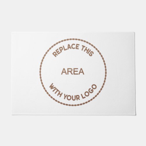 Large Company Logo Business Office White Doormat