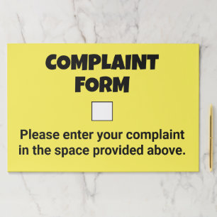 Large Complaint Form Paper Pad