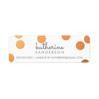LARGE CONFETTI SPOT modern bold copper foil grey Label