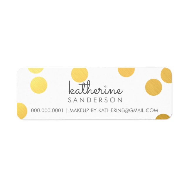 LARGE CONFETTI SPOT modern bold gold foil grey Label (Front)