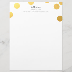 LARGE CONFETTI SPOT modern bold gold foil grey Letterhead
