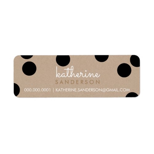 LARGE CONFETTI SPOT modern cute bold black kraft Label