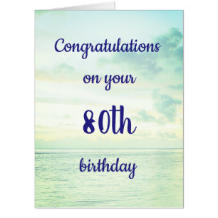Large Congratulations 80th birthday Card