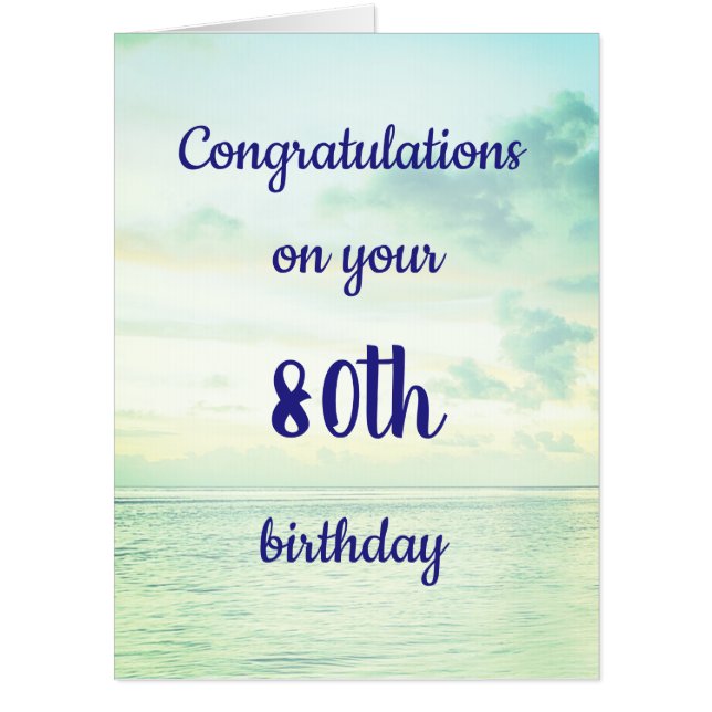 Large Congratulations 80th birthday Card (Front)