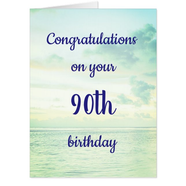 Large Congratulations 90th birthday Card (Front)