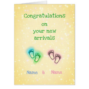Large Congratulations Twins design Card
