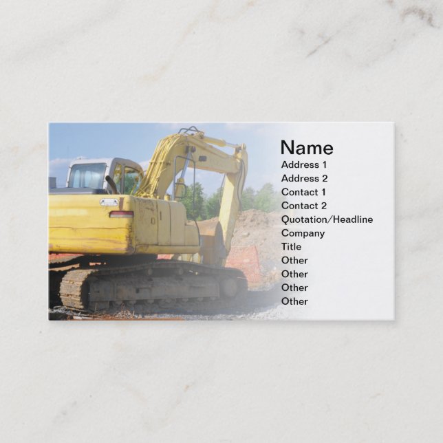 large construction equipment business card (Front)