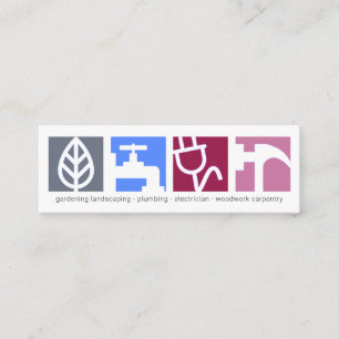 Large Construction Services Icon Signage Mini Business Card
