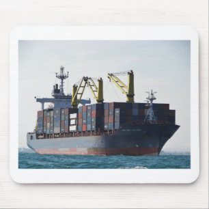 Large Container Ship At Anchor Mouse Pad