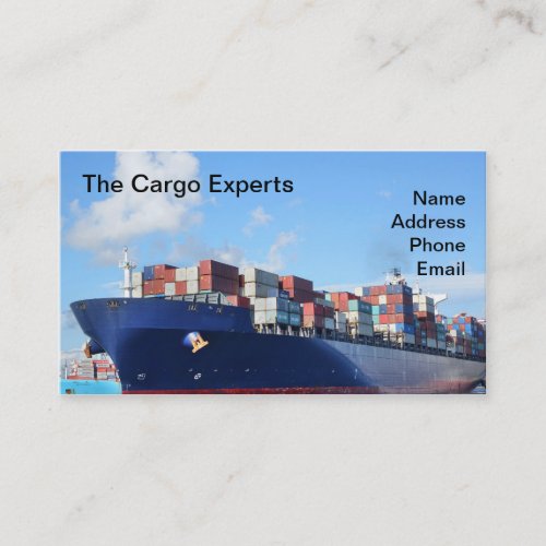 Large Container Ship in Industrial Port Business Card