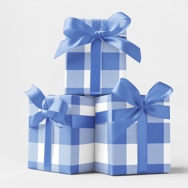Large Cornflower Blue and White Gingham Wrapping Paper (Large Cornflower Blue and White Gingham Wrapping Paper)