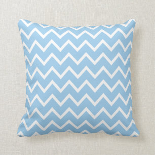 Large Cornflower Blue Chevron Pillow