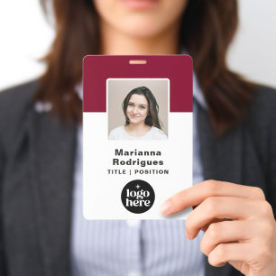 Large Corporate Photo Barcode Custom Employee ID Badge