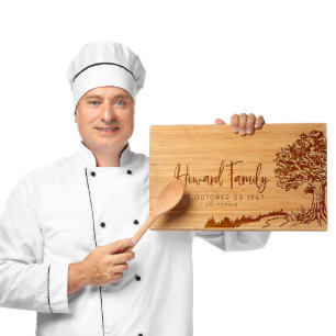 Large Country Lane Bamboo Cutting Board