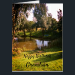 Large Country scene Happy Birthday Grandson Card<br><div class="desc">Large country scene Happy Birthday Grandson greeting card.</div>