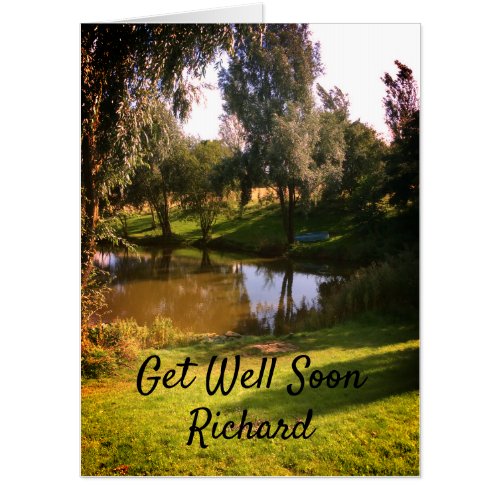 Large Country scene personalised Get Well Soon Card