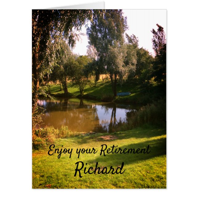 Large Country scene personalised Retirement Card (Front)