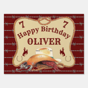 Large Cowboy Western Theme Sign
