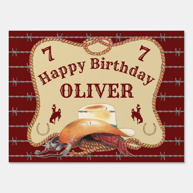 Large Cowboy Western Theme Sign (Front)