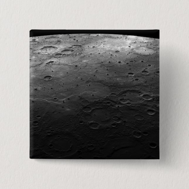 Large craters on the planet Mercury Pinback Button (Front)