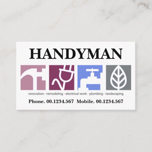 Large Creative Modern Handyman Signage Business Card