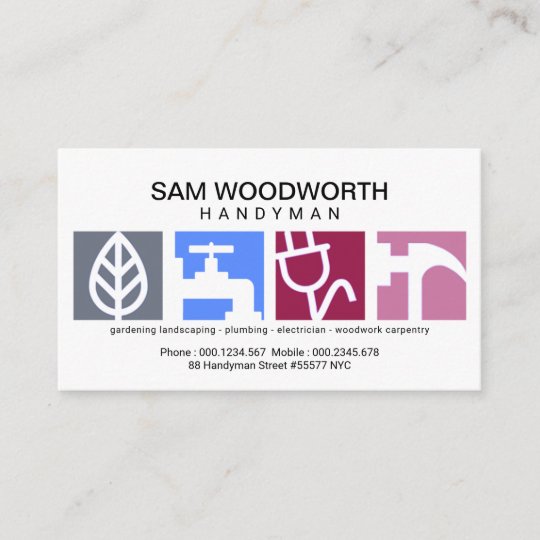 Large Creative Modern Handyman Signage Logo Business Card Zazzle Com