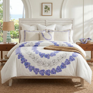 Large crown flower lei duvet cover
