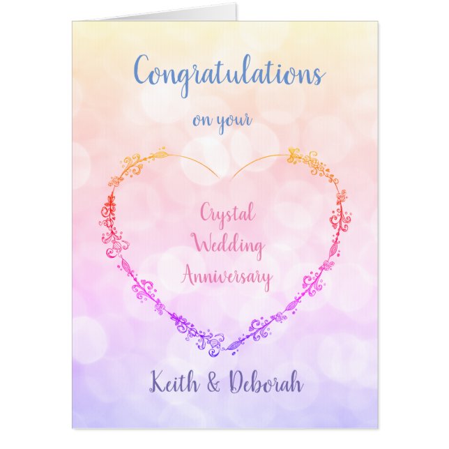 Large Crystal Wedding Anniversary design Card (Front)