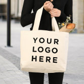 Personalised Large Name Organic Yoga Tote Bag, Script Font, Custom