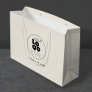 Large Custom Logo Ecru Ivory Paper Shopping Bag