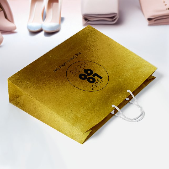 Large Custom Logo Gold Faux Foil Shopping Bag (Creator Uploaded)