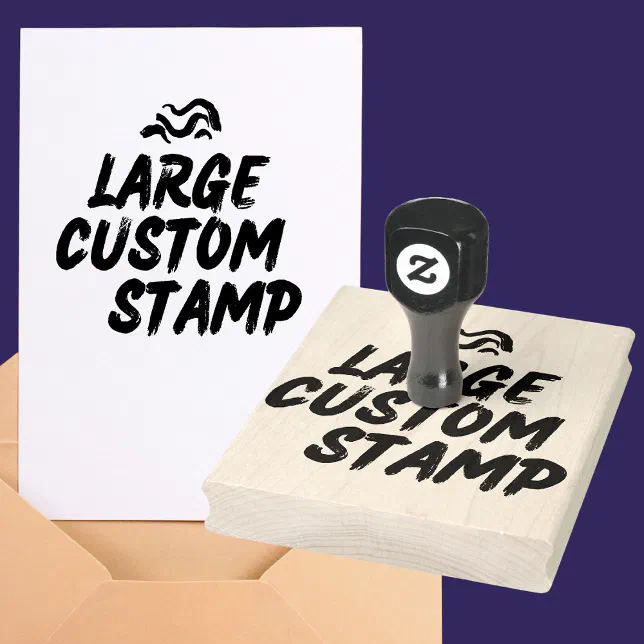 Large Format Label Stamp Large Custom Logo Stamp | Zazzle