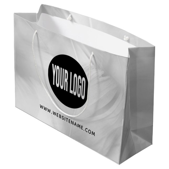 Large Custom Logo/Text Shopping Gift Bag (Back Angled)