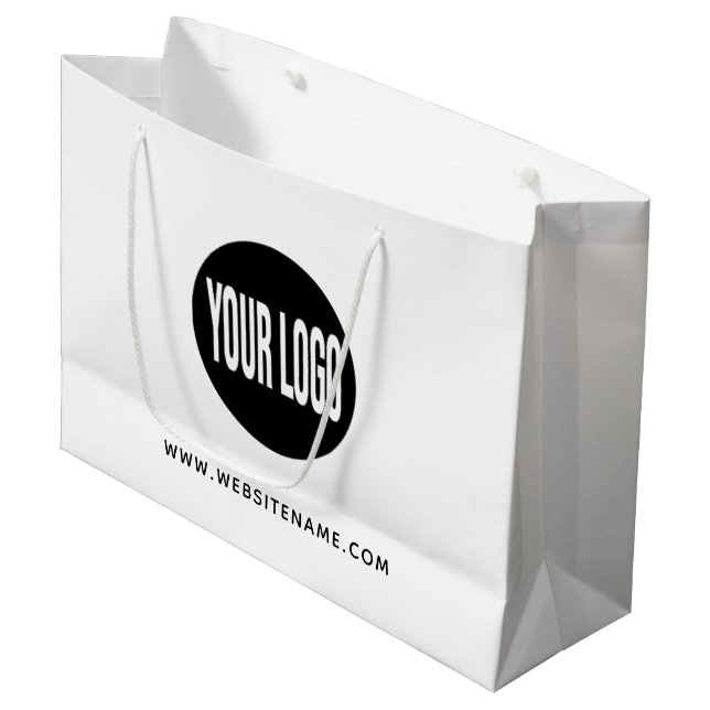 Large Custom Logo/Text Shopping Gift Bag (Front Angled)