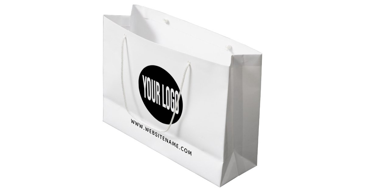 Large Custom Logo/Text Shopping Large Gift Bag Zazzle