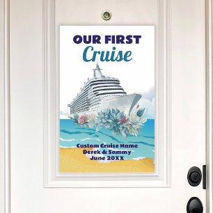 Large Custom Our First Cruise Cabin Door Magnet Magnetic Dry Erase Sheet