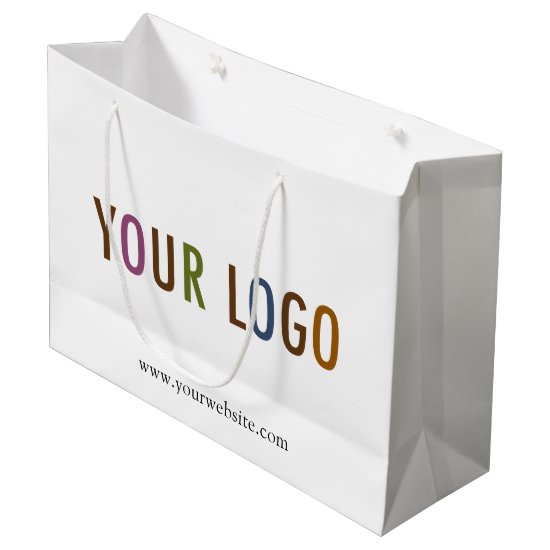 Large Custom Paper Shopping Bag with Company Logo