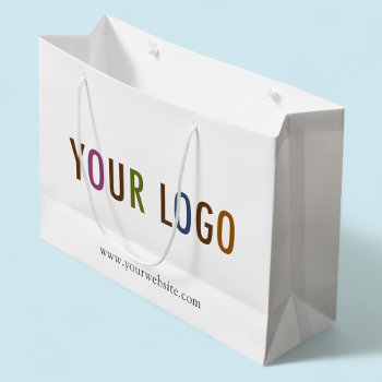 Large Custom Paper Shopping Bag With Company Logo by MISOOK at Zazzle