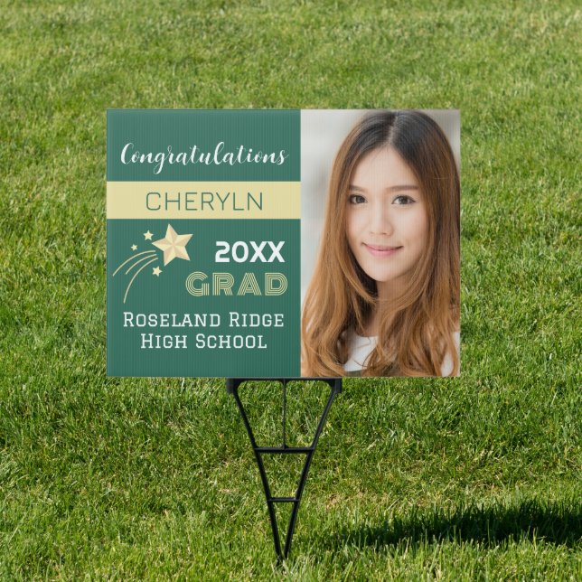 Large Custom Photo Graduation Yard Sign (Insitu)