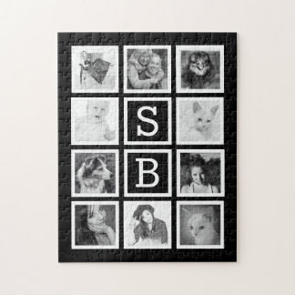 Large Custom Puzzle with Ten Photos and Initials