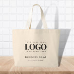 Large Custom Tote Bag with Rectangle Logo & Text<br><div class="desc">Promote your business with this large tote bag,  featuring custom logo & text. Easily add your details by clicking on the "personalize" option.</div>