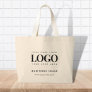 Large Custom Tote Bag with Rectangle Logo & Text