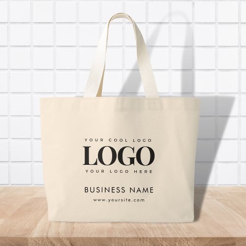 Large Custom Tote Bag with Rectangle Logo  Text