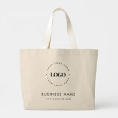 Large Custom Tote Bag with Round Circle Logo Text (Back)